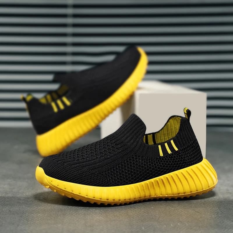 Running Sport Shoes Kids Shoes Boys Children Socks Sneakers Big Girls Breathable Mesh School Shoe Soft Sole Casual Walking Tenis