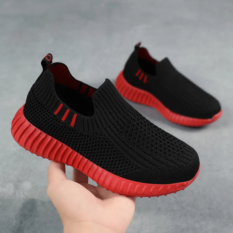Running Sport Shoes Kids Shoes Boys Children Socks Sneakers Big Girls Breathable Mesh School Shoe Soft Sole Casual Walking Tenis