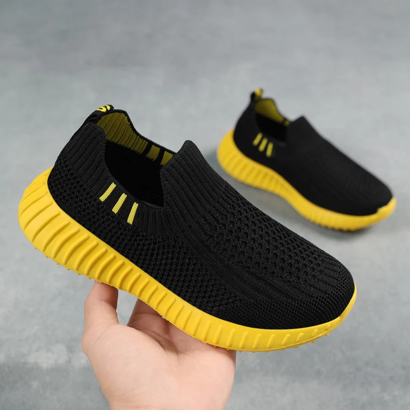 Running Sport Shoes Kids Shoes Boys Children Socks Sneakers Big Girls Breathable Mesh School Shoe Soft Sole Casual Walking Tenis