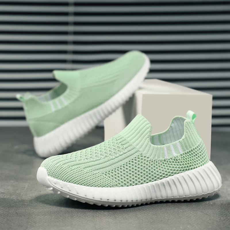 Running Sport Shoes Kids Shoes Boys Children Socks Sneakers Big Girls Breathable Mesh School Shoe Soft Sole Casual Walking Tenis