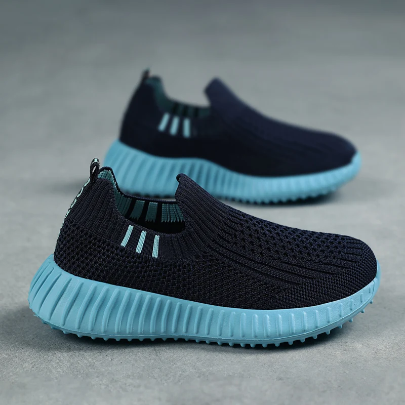 Running Sport Shoes Kids Shoes Boys Children Socks Sneakers Big Girls Breathable Mesh School Shoe Soft Sole Casual Walking Tenis