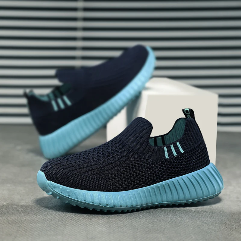 Running Sport Shoes Kids Shoes Boys Children Socks Sneakers Big Girls Breathable Mesh School Shoe Soft Sole Casual Walking Tenis