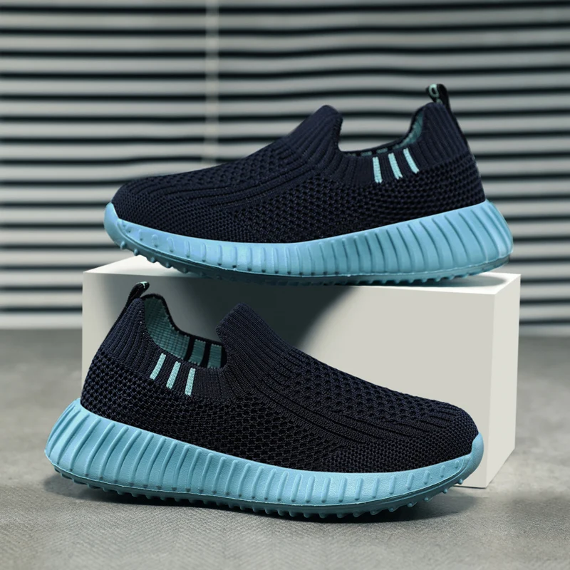 Running Sport Shoes Kids Shoes Boys Children Socks Sneakers Big Girls Breathable Mesh School Shoe Soft Sole Casual Walking Tenis