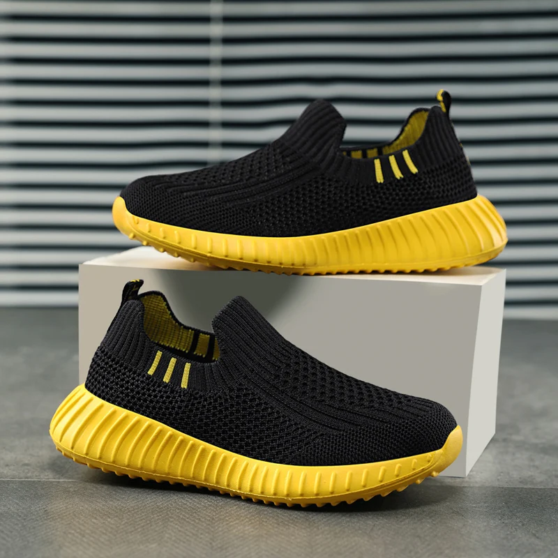 Running Sport Shoes Kids Shoes Boys Children Socks Sneakers Big Girls Breathable Mesh School Shoe Soft Sole Casual Walking Tenis