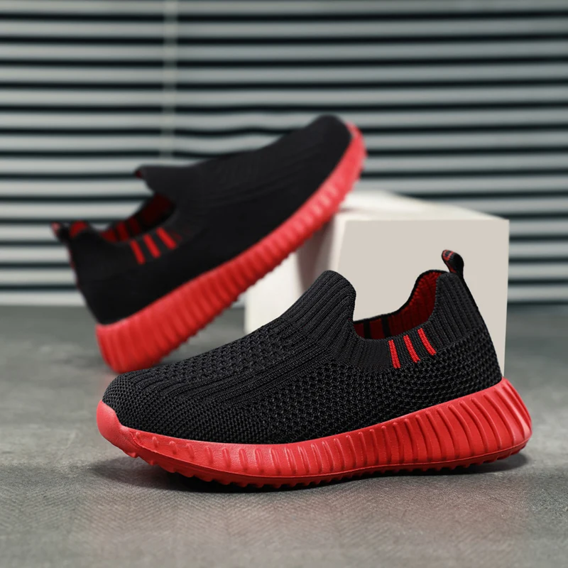 Running Sport Shoes Kids Shoes Boys Children Socks Sneakers Big Girls Breathable Mesh School Shoe Soft Sole Casual Walking Tenis