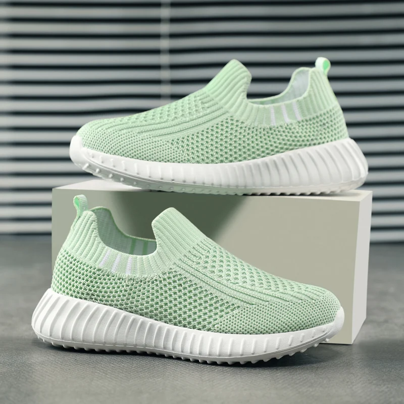 Running Sport Shoes Kids Shoes Boys Children Socks Sneakers Big Girls Breathable Mesh School Shoe Soft Sole Casual Walking Tenis