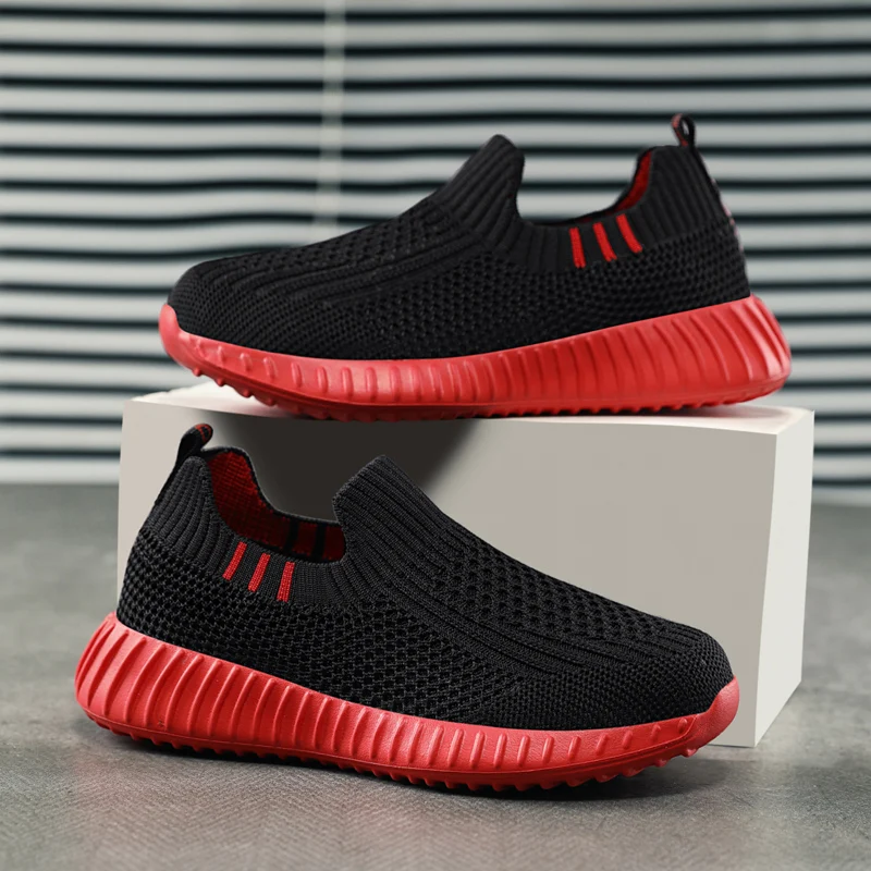 Running Sport Shoes Kids Shoes Boys Children Socks Sneakers Big Girls Breathable Mesh School Shoe Soft Sole Casual Walking Tenis