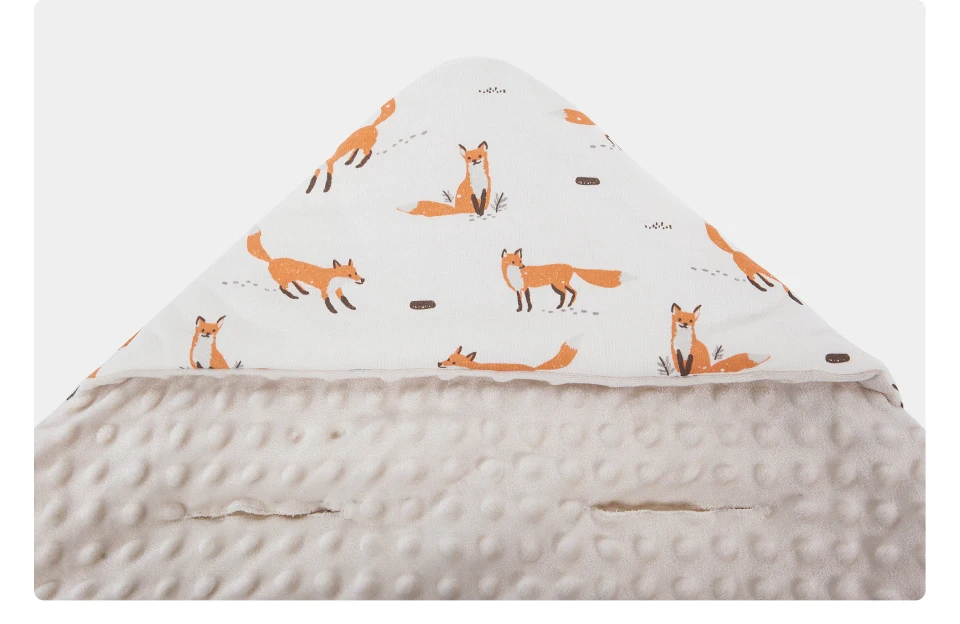 Infant Car Seat Blanket With Windproof Hooded 90*90Cm Double Sides Usable Autumn Winter Warm For Boys Girls Baby Blanket