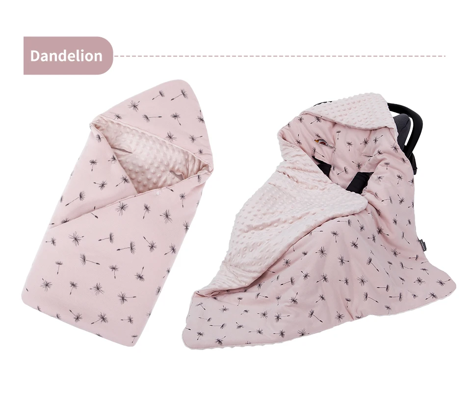 Infant Car Seat Blanket With Windproof Hooded 90*90Cm Double Sides Usable Autumn Winter Warm For Boys Girls Baby Blanket