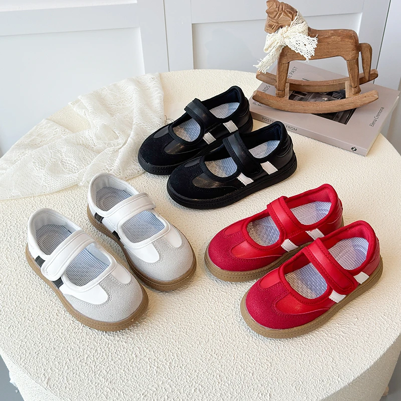 Children's Casual Sneakers for Ages 3-18 Red Boys' and Girls' All-Season Shoes White Soft-Sole Anti-Slip Training Shoes for Kids