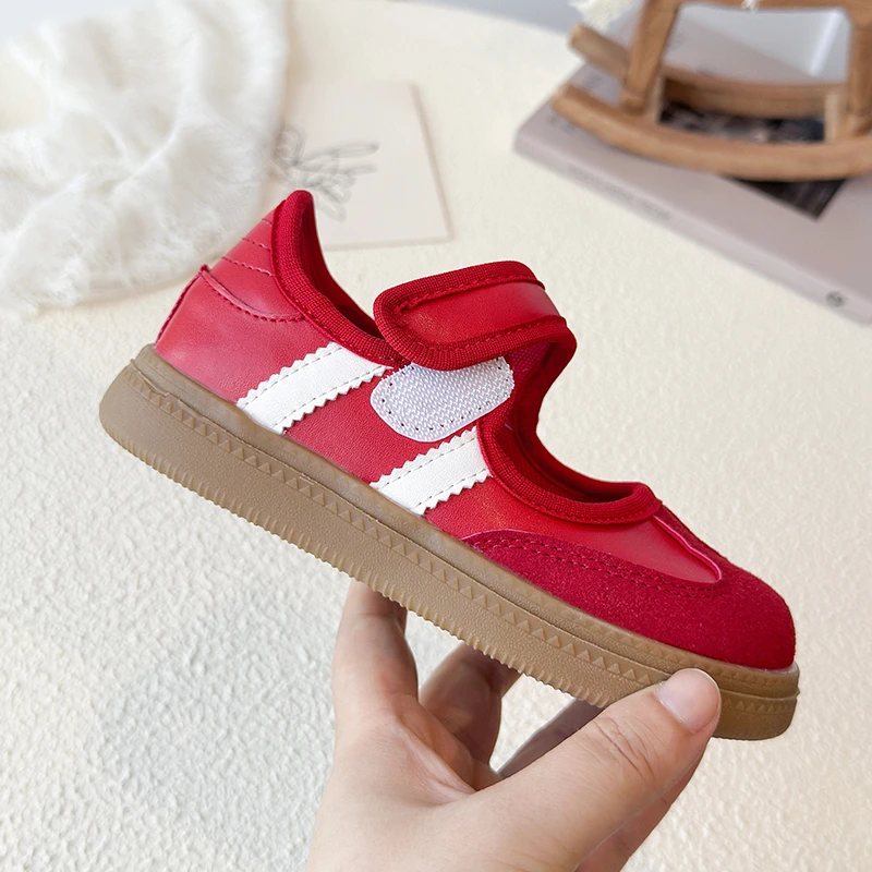 Children's Casual Sneakers for Ages 3-18 Red Boys' and Girls' All-Season Shoes White Soft-Sole Anti-Slip Training Shoes for Kids