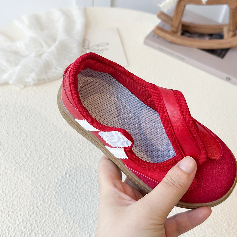 Children's Casual Sneakers for Ages 3-18 Red Boys' and Girls' All-Season Shoes White Soft-Sole Anti-Slip Training Shoes for Kids