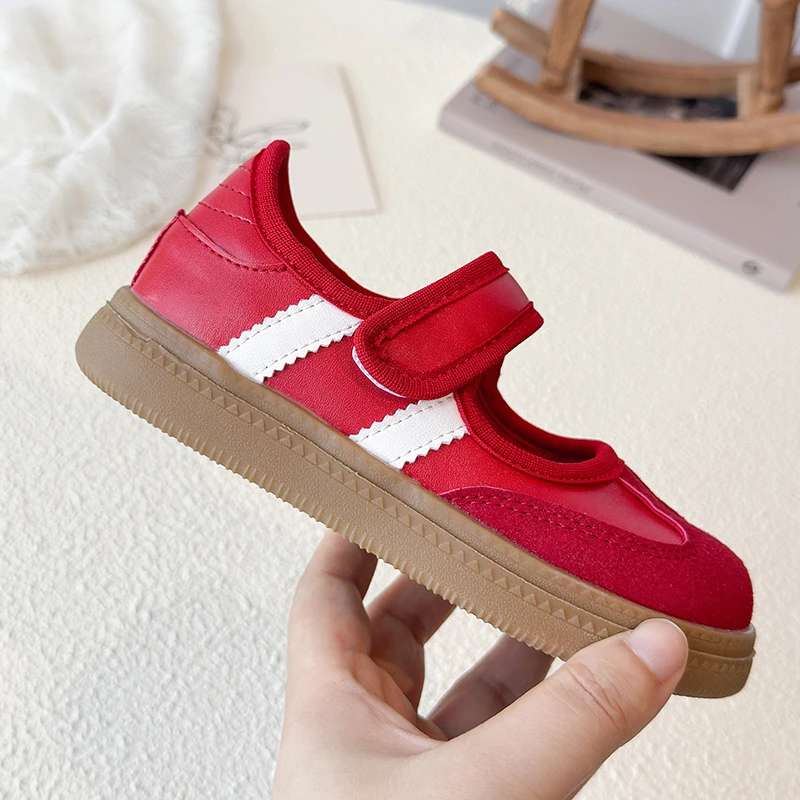 Children's Casual Sneakers for Ages 3-18 Red Boys' and Girls' All-Season Shoes White Soft-Sole Anti-Slip Training Shoes for Kids