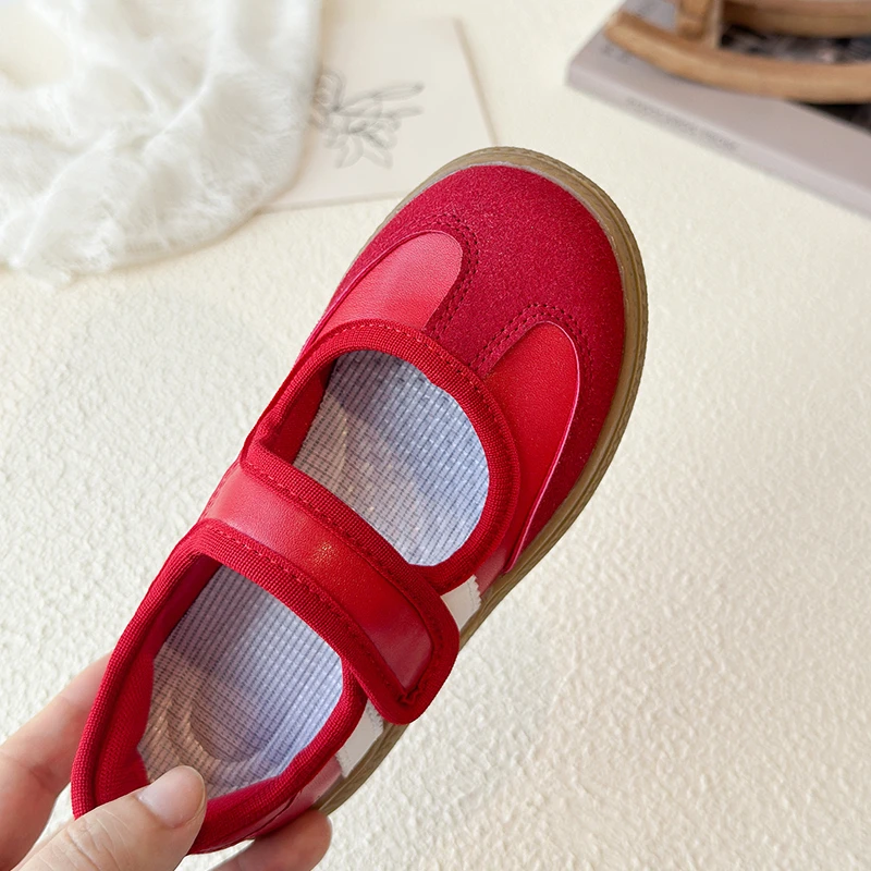 Children's Casual Sneakers for Ages 3-18 Red Boys' and Girls' All-Season Shoes White Soft-Sole Anti-Slip Training Shoes for Kids
