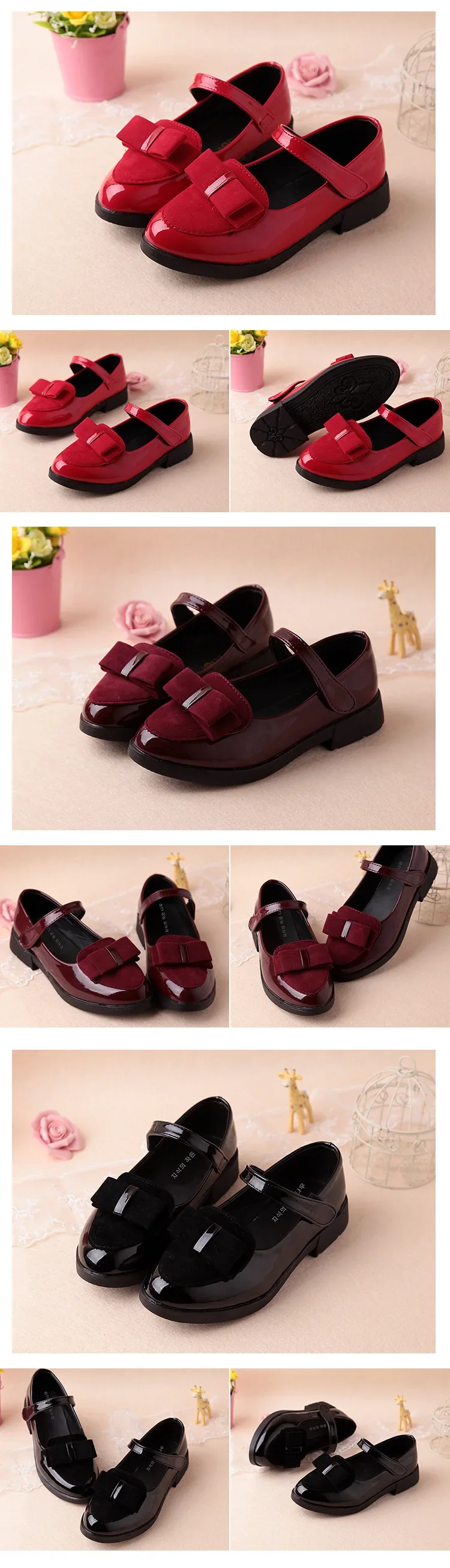 Girls Flats Children Princess Shoes With Bow-knot Sweet Kids Mary Janes Elegant Classic British Style Fashion 2024 Autumn 27-38