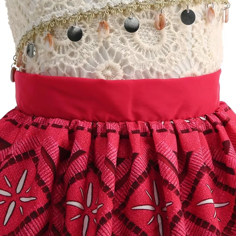 Girls Moana 2 Princess Costume Kids Vaiana Ocean Adventure Dress Children Halloween Carnival Party Fancy Outfit Cosplay Clothes