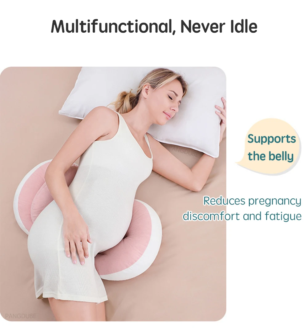 PANGDUBE Pregnancy Pillow with 1pc Free An Auxiliary Pillow Cotton Waist Support Pillow for Pregnant Women Sleeping Body Pillow