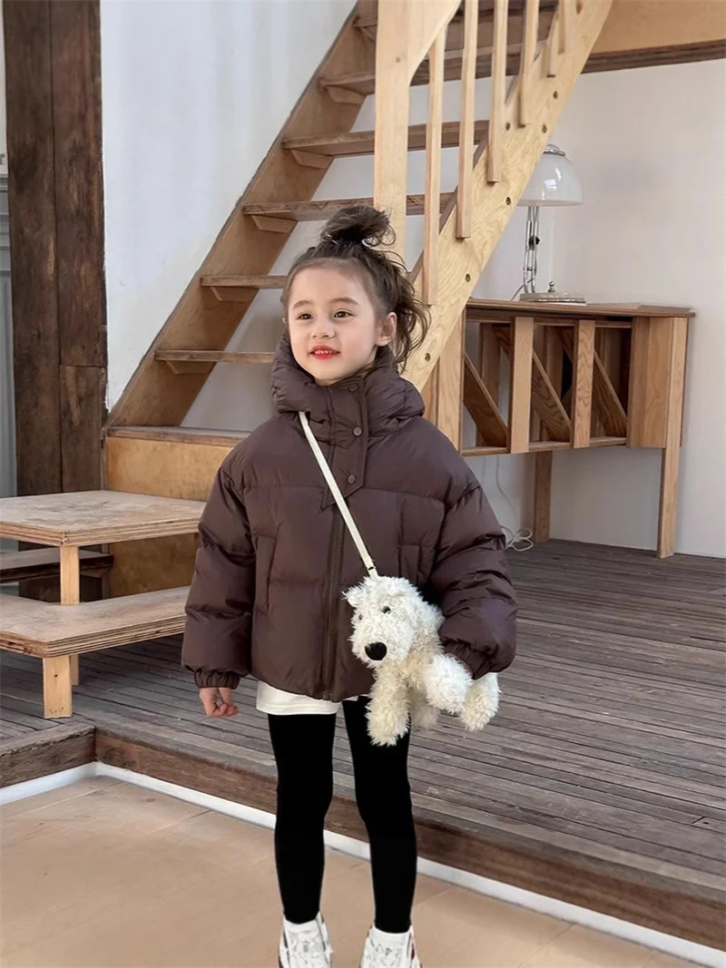 Winter Kids Warm Down Coats Autumn Children Cotton-Padded Jackets Boys Girls Clothing Baby Hooded Outerwear 3-12 Years