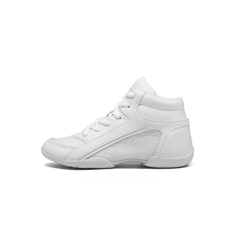 BAXINIER Girls White High Top Cheerleading Shoes for Kids - Lightweight Training and Competition Sneakers for Dance and Tennis
