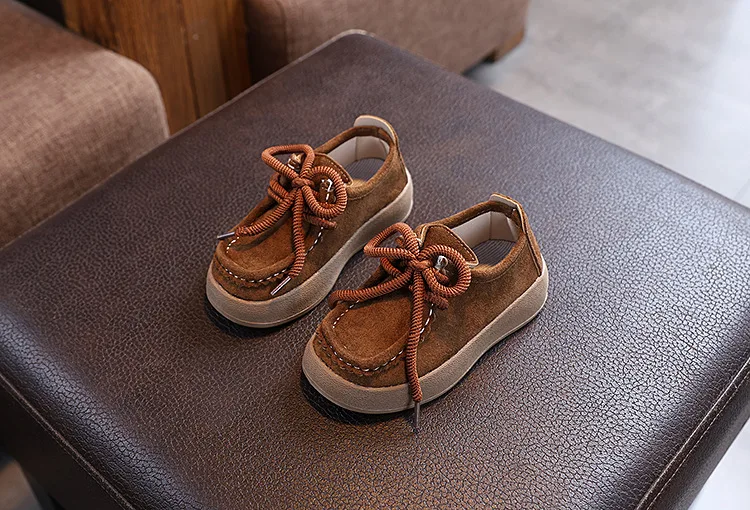 2026New Fashion Children Casual Shoes Retro Soft Sole Kids Leather Shoes Round Toes Boys Girls Flat Shoes Classic British Style