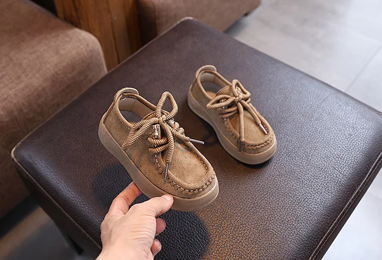 2026New Fashion Children Casual Shoes Retro Soft Sole Kids Leather Shoes Round Toes Boys Girls Flat Shoes Classic British Style