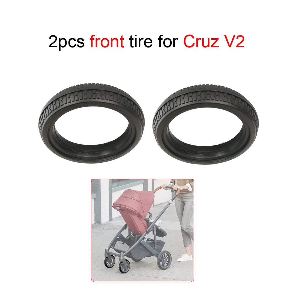 Stroller Wheel Tire Each For Uppababy Cruz V1/V2 Buggy Front Or Rear Tyre Cover PU Tubeless Direct Replacement Baby Accessories