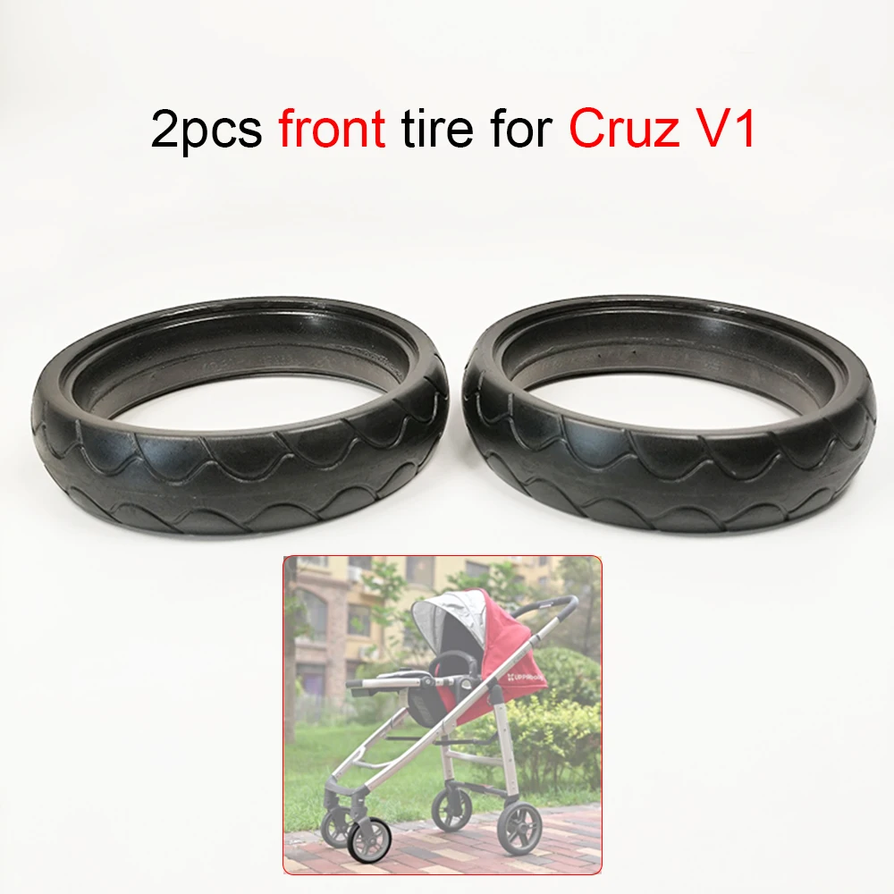 Stroller Wheel Tire Each For Uppababy Cruz V1/V2 Buggy Front Or Rear Tyre Cover PU Tubeless Direct Replacement Baby Accessories