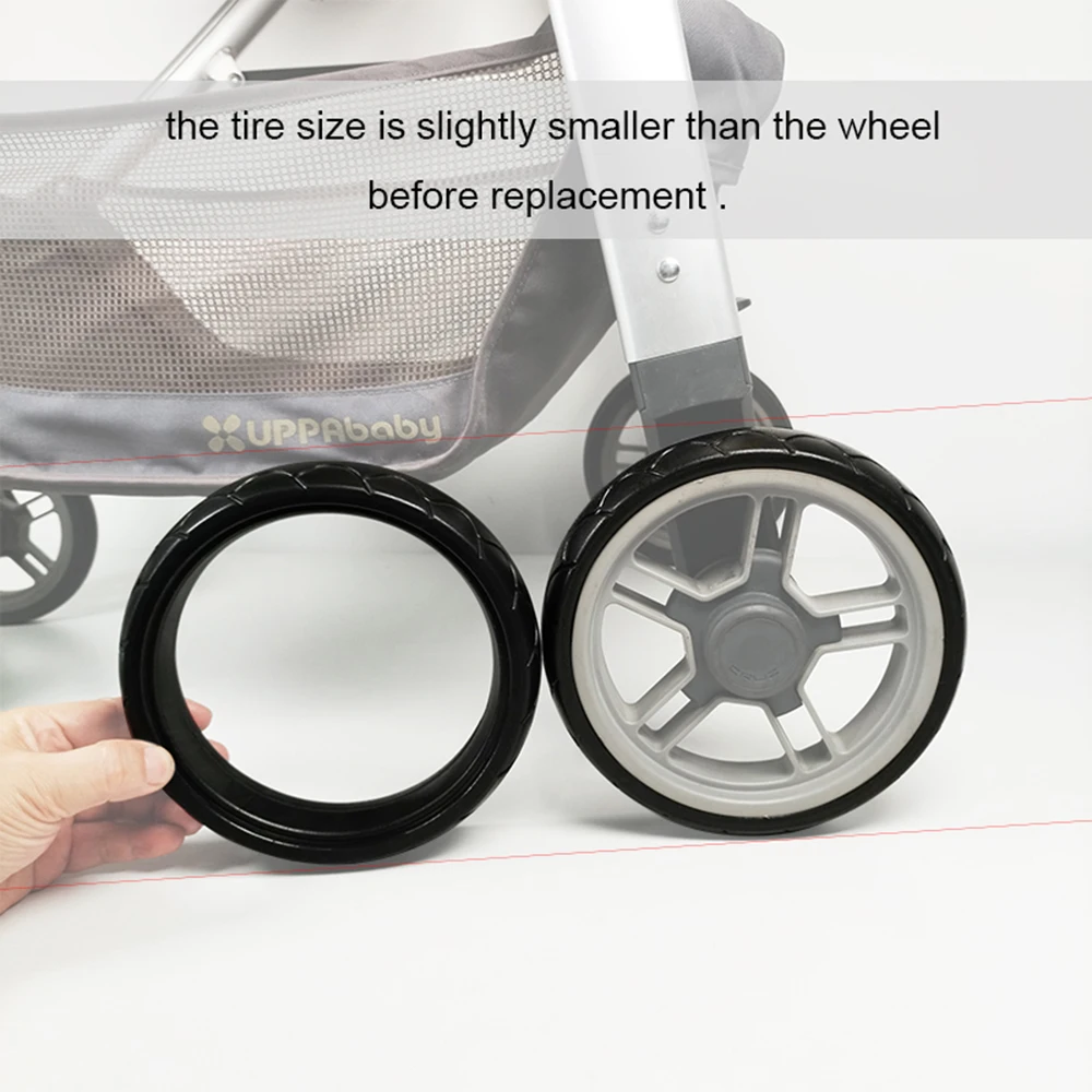 Stroller Wheel Tire Each For Uppababy Cruz V1/V2 Buggy Front Or Rear Tyre Cover PU Tubeless Direct Replacement Baby Accessories