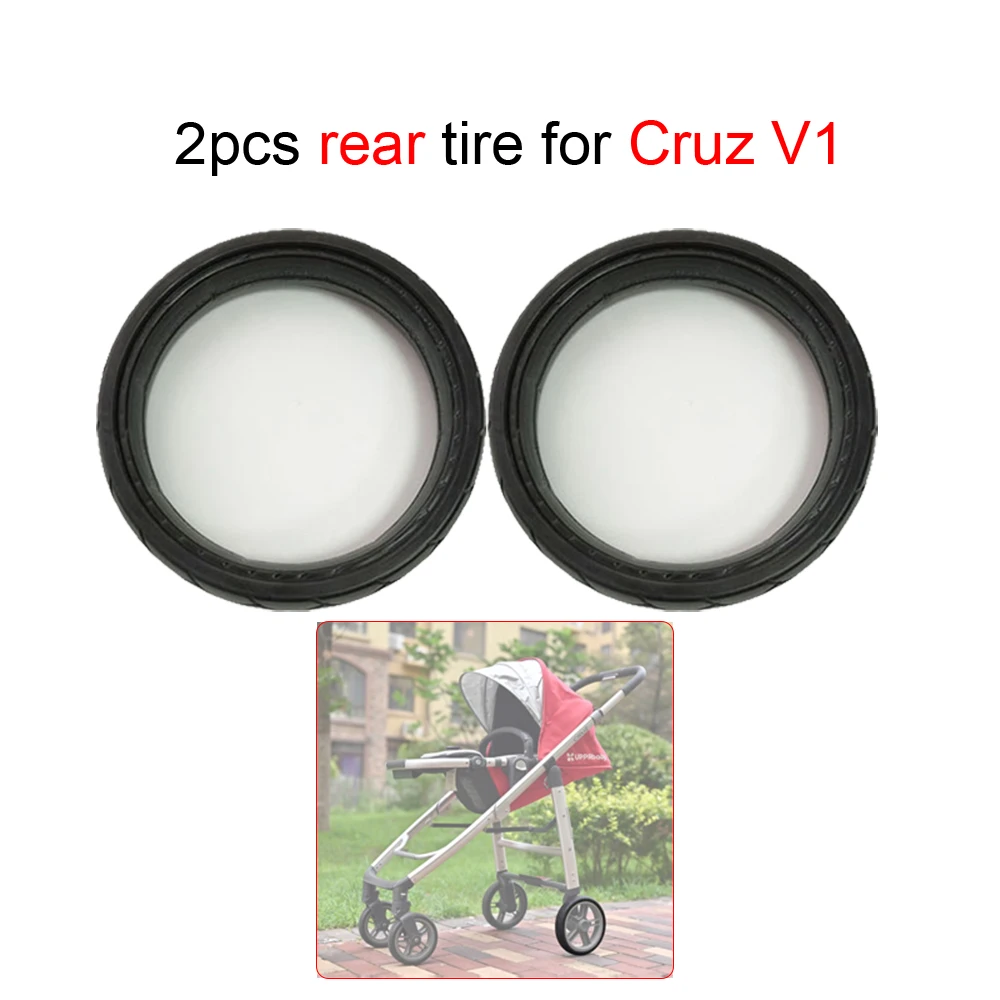 Stroller Wheel Tire Each For Uppababy Cruz V1/V2 Buggy Front Or Rear Tyre Cover PU Tubeless Direct Replacement Baby Accessories