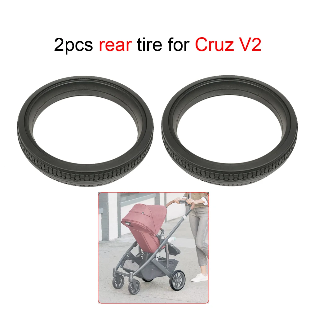 Stroller Wheel Tire Each For Uppababy Cruz V1/V2 Buggy Front Or Rear Tyre Cover PU Tubeless Direct Replacement Baby Accessories