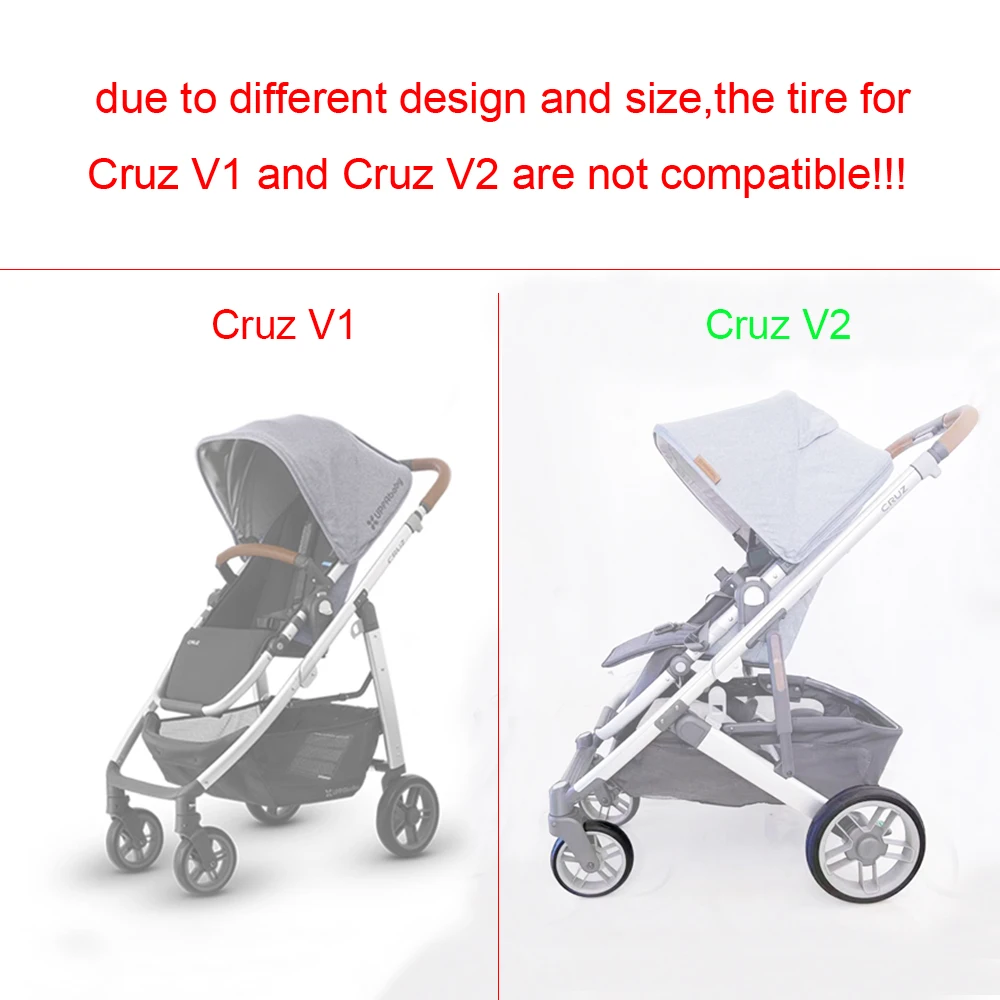 Stroller Wheel Tire Each For Uppababy Cruz V1/V2 Buggy Front Or Rear Tyre Cover PU Tubeless Direct Replacement Baby Accessories
