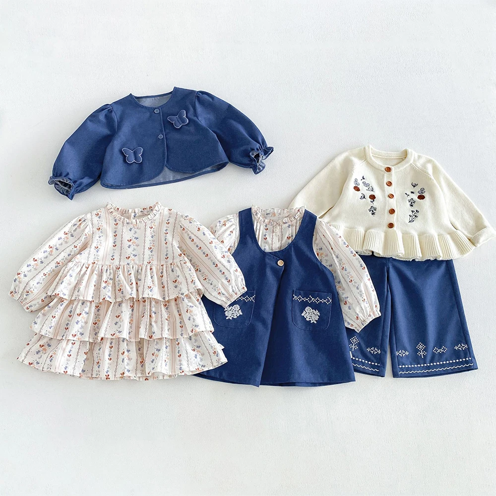 MILANCEL Kids Dress Autumn 1-6T Sweet Floral Dress for Girls Loose Children's Clothing Korean Version Girls Princess Dress
