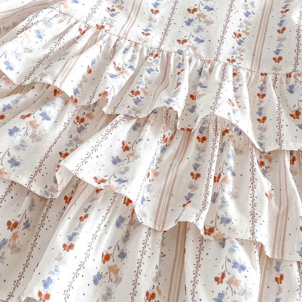 MILANCEL Kids Dress Autumn 1-6T Sweet Floral Dress for Girls Loose Children's Clothing Korean Version Girls Princess Dress