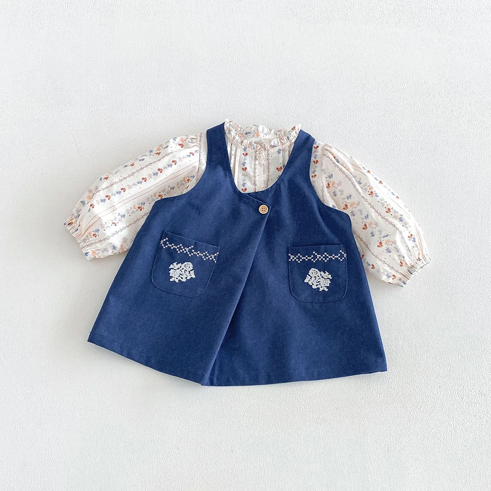 MILANCEL Kids Dress Autumn 1-6T Sweet Floral Dress for Girls Loose Children's Clothing Korean Version Girls Princess Dress