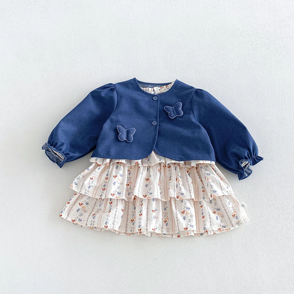 MILANCEL Kids Dress Autumn 1-6T Sweet Floral Dress for Girls Loose Children's Clothing Korean Version Girls Princess Dress