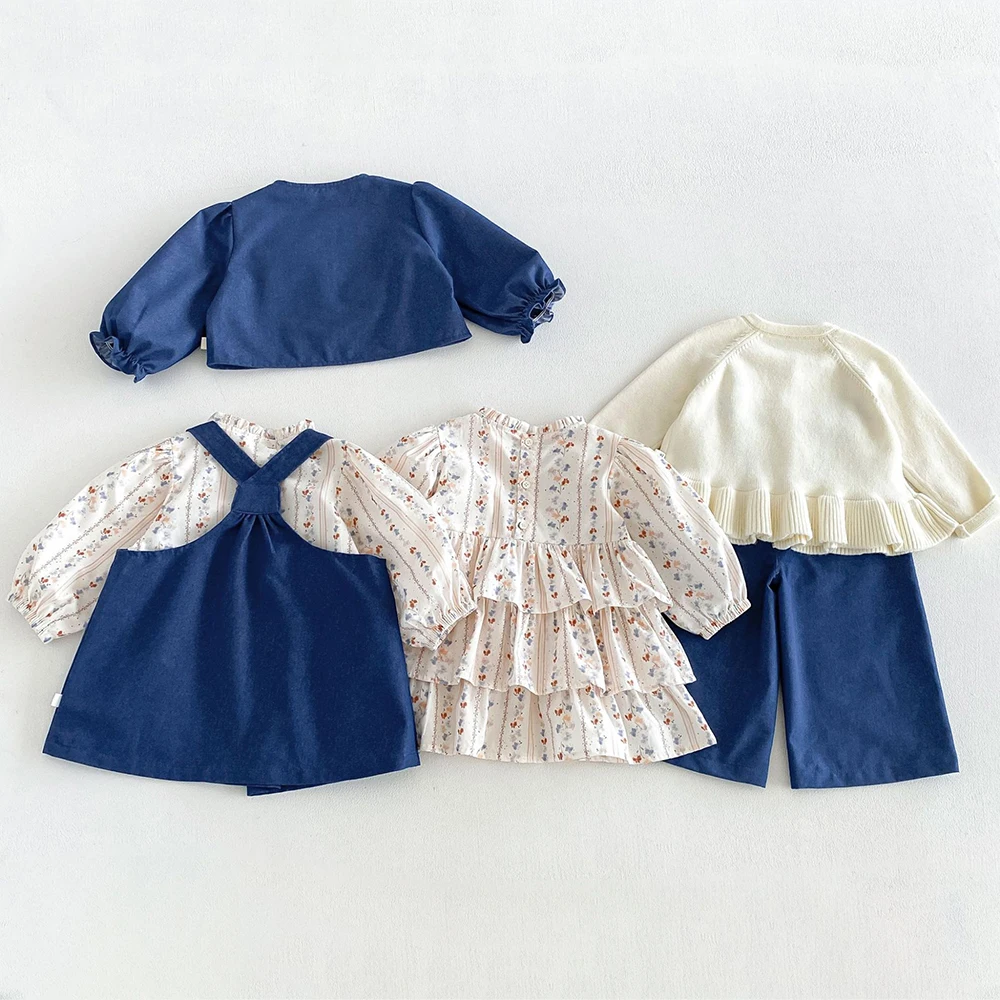 MILANCEL Kids Dress Autumn 1-6T Sweet Floral Dress for Girls Loose Children's Clothing Korean Version Girls Princess Dress