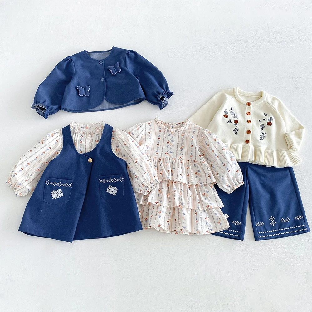 MILANCEL Kids Dress Autumn 1-6T Sweet Floral Dress for Girls Loose Children's Clothing Korean Version Girls Princess Dress