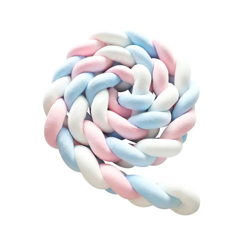 Baby Bed Bumper Crib Anticollision Newborn Protection Knot Braid Pillow Cushion Cot Protector Crib Bedding Set 1M/2M3M/4M