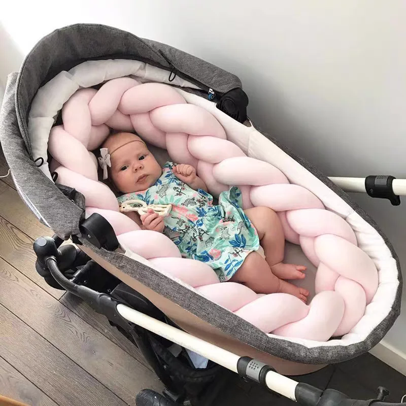 Baby Bed Bumper Crib Anticollision Newborn Protection Knot Braid Pillow Cushion Cot Protector Crib Bedding Set 1M/2M3M/4M