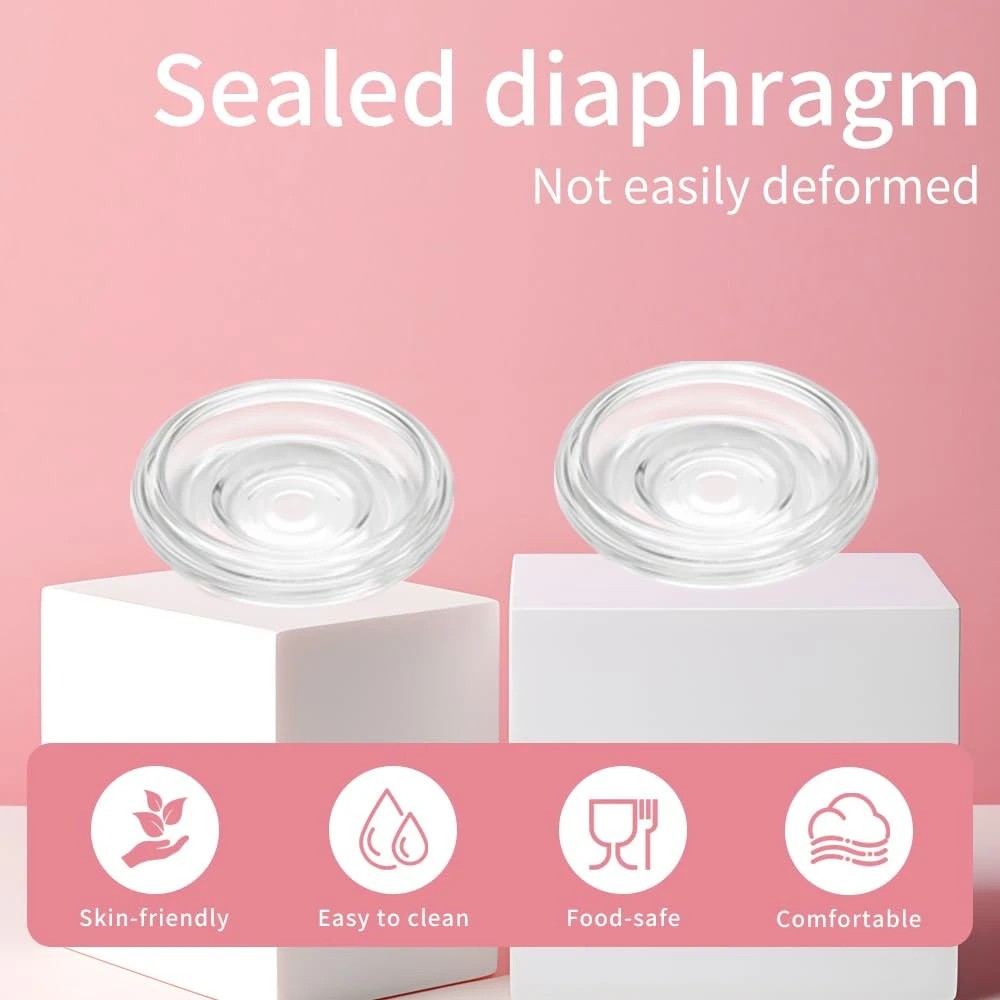 2 Sets Replacement Parts for Momcozy S12 Pro/S9 Pro Milk Cups: Collection Cup, Duckbill Valve, Flange, Diaphragm & Connector