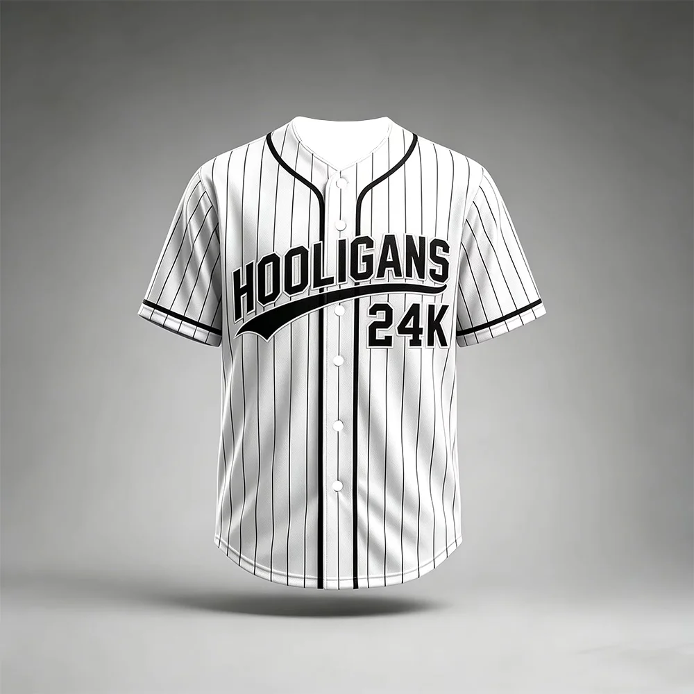Unisex 2026 Bruno Mars 24K Hooligans Baseball Jersey Short Sleeve Hip Hop Streetwear Top for Fans Men Women Kids Adults