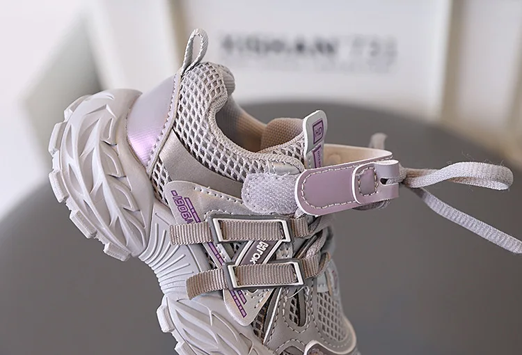 Thick-soled Children's Sports Shoes Autumn Leather Fashion Girl's Running Shoes Boys' Casual Shoes Lace-up Soft Sole Kids Shoes