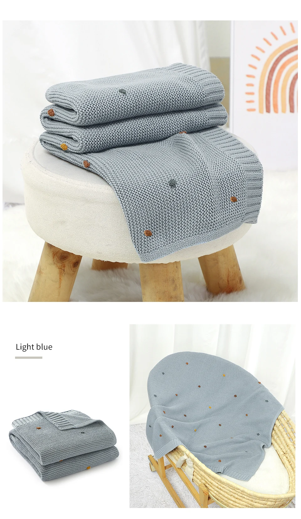 Baby Blankets 90*70cm Knitted Newborn Infant Kids Boys Girls Ultra-Soft Cotton Muslin Swaddle Wrap Stuff Toddler Comforter Sheet