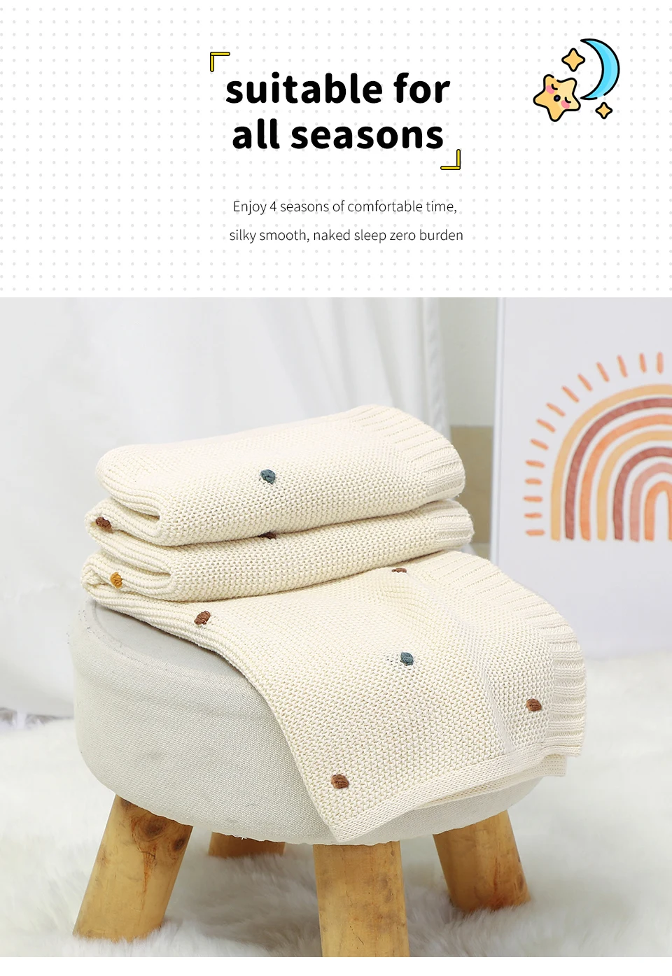 Baby Blankets 90*70cm Knitted Newborn Infant Kids Boys Girls Ultra-Soft Cotton Muslin Swaddle Wrap Stuff Toddler Comforter Sheet