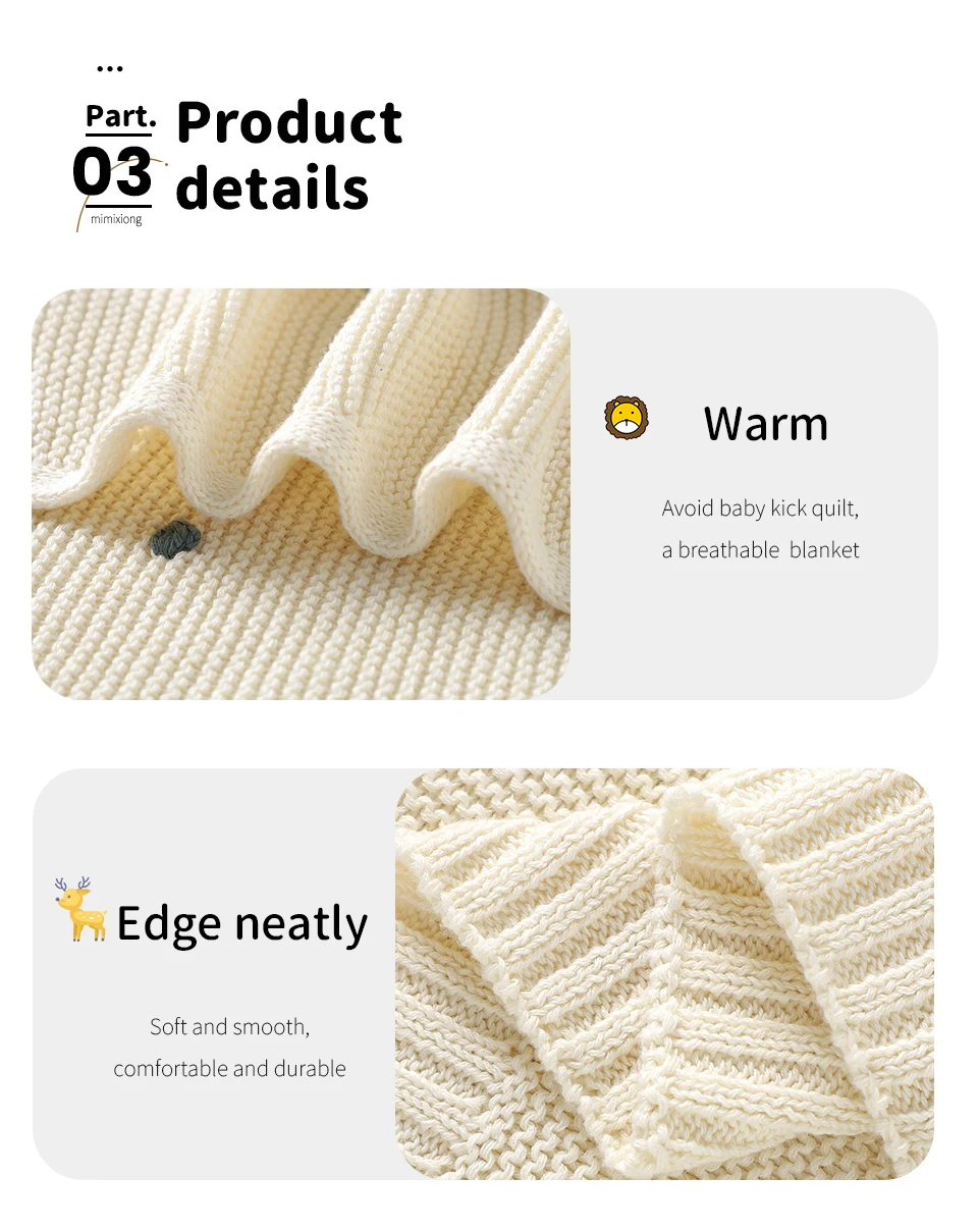 Baby Blankets 90*70cm Knitted Newborn Infant Kids Boys Girls Ultra-Soft Cotton Muslin Swaddle Wrap Stuff Toddler Comforter Sheet