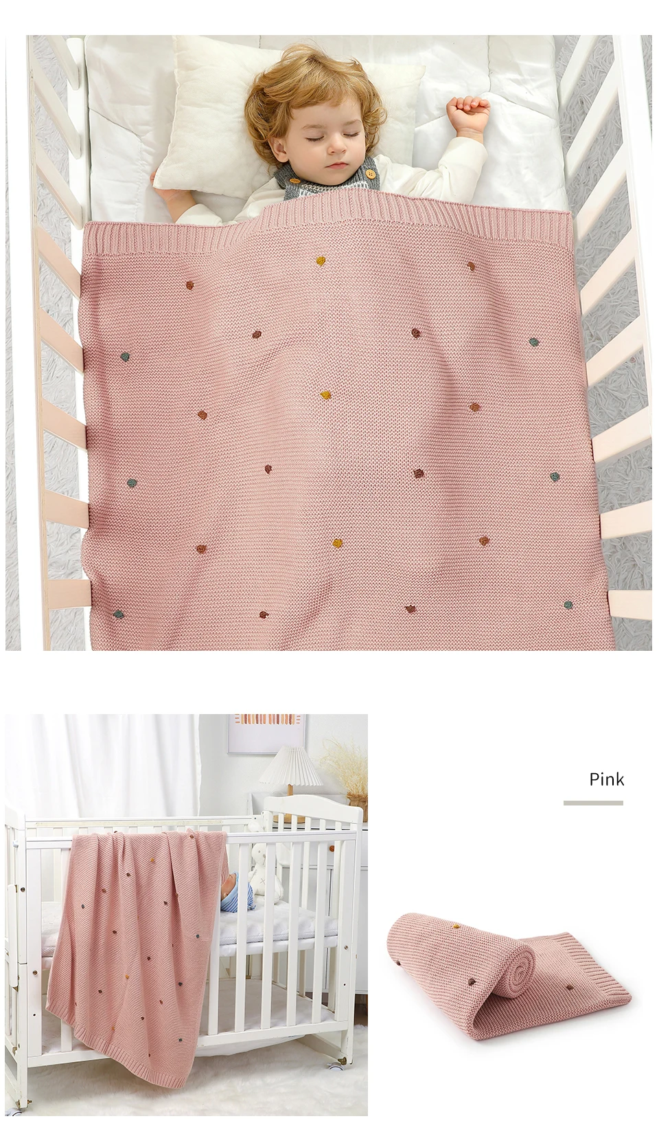 Baby Blankets 90*70cm Knitted Newborn Infant Kids Boys Girls Ultra-Soft Cotton Muslin Swaddle Wrap Stuff Toddler Comforter Sheet