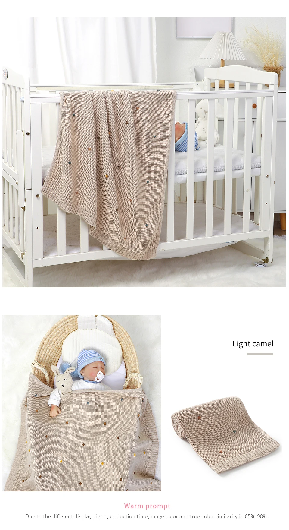 Baby Blankets 90*70cm Knitted Newborn Infant Kids Boys Girls Ultra-Soft Cotton Muslin Swaddle Wrap Stuff Toddler Comforter Sheet