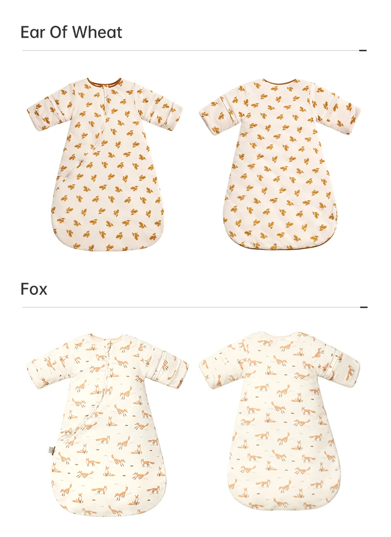Baby Sleeping Bag Kids Sleepwear Sleeves Removable 0-2 Years Baby Sleepsack 2.5Tog Child Anti-Kick Blanket Quilt 100% Cotton