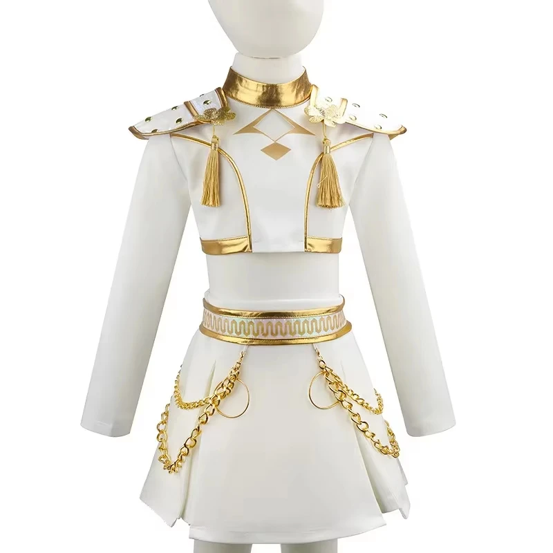 Girls Idol Stage Costume Kids Hip Hop Jazz Dance Outfit Crop Top Jacket Skirt Shorts Concert Performance Cosplay Suits