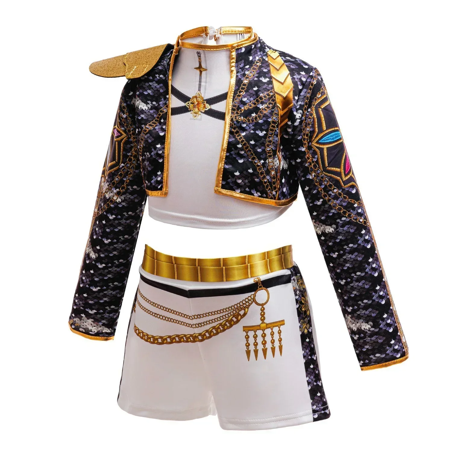 Girls Idol Stage Costume Kids Hip Hop Jazz Dance Outfit Crop Top Jacket Skirt Shorts Concert Performance Cosplay Suits